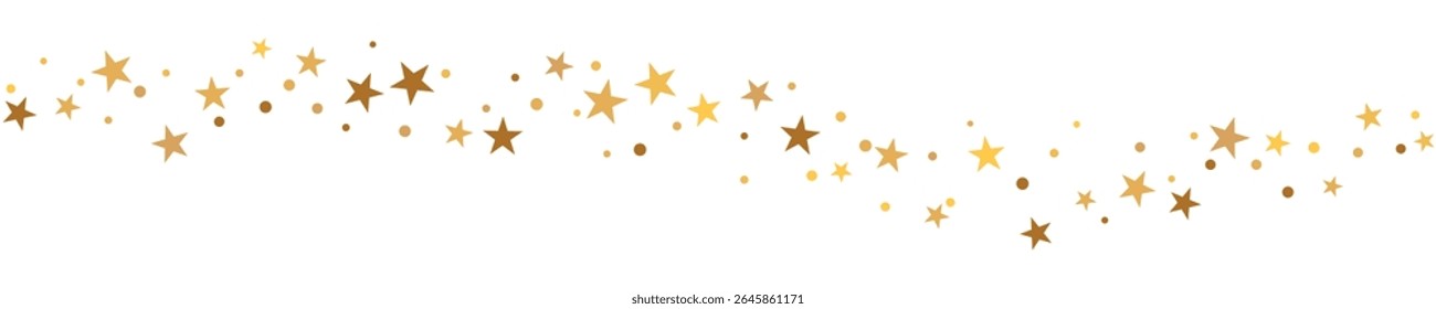 Gold stars border. Star banner or divider vector