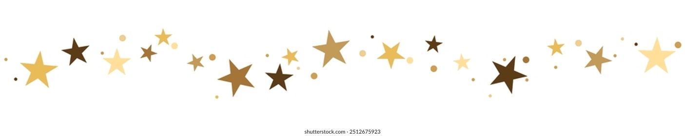 Frontera de estrellas de oro. Anuncio de estrella de Vector, divisor