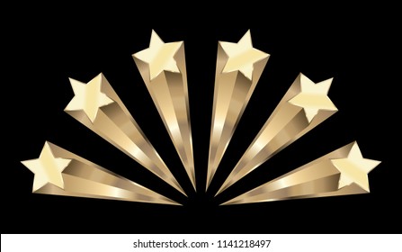 Gold Stars burst elements, Vector illustration