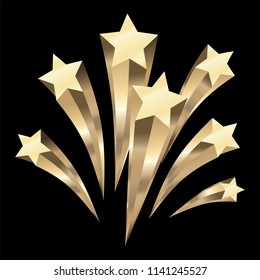 Gold Stars burst elements, Vector illustration