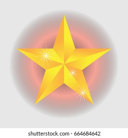 gold stars in circle abstract background.