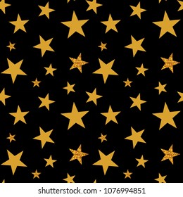 Gold stars. Confetti celebration, Falling golden abstract decoration for party, birthday celebrate, anniversary or event, festive. Festival decor. Vector illustration