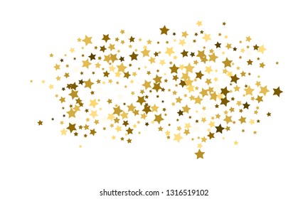 Gold stars. Confetti celebration, Falling golden abstract decoration for party, birthday celebrate, anniversary or event, festive. Festival decor. Vector illustration