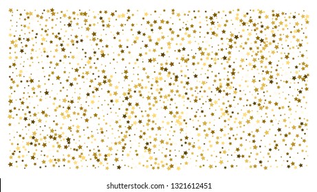 Gold stars. Confetti celebration, Falling golden abstract decoration for party, birthday celebrate, anniversary or event, festive. Festival decor. Vector illustration