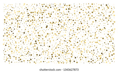 Gold stars. Confetti celebration, Falling golden abstract decoration for party, birthday celebrate, anniversary or event, festive. Festival decor. Vector illustration