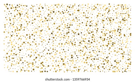 Gold stars. Confetti celebration, Falling golden abstract decoration for party, birthday celebrate, anniversary or event, festive. Festival decor. Vector illustration