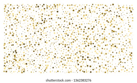 Gold stars. Confetti celebration, Falling golden abstract decoration for party, birthday celebrate, anniversary or event, festive. Festival decor. Vector illustration