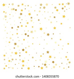 Gold stars. Confetti celebration, Falling golden abstract decoration for party, birthday celebrate, anniversary or event, festive. Festival decor. Vector illustration