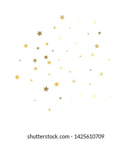 Gold stars. Confetti celebration, Falling golden abstract decoration for party, birthday celebrate, anniversary or event, festive. Festival decor. Vector illustration