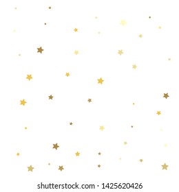 Gold stars. Confetti celebration, Falling golden abstract decoration for party, birthday celebrate, anniversary or event, festive. Festival decor. Vector illustration