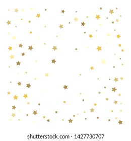 Gold stars. Confetti celebration, Falling golden abstract decoration for party, birthday celebrate, anniversary or event, festive. Festival decor. Vector illustration