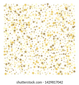 Gold stars. Confetti celebration, Falling golden abstract decoration for party, birthday celebrate, anniversary or event, festive. Festival decor. Vector illustration
