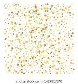 Gold stars. Confetti celebration, Falling golden abstract decoration for party, birthday celebrate, anniversary or event, festive. Festival decor. Vector illustration