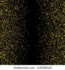 Gold Stars Confetti, Christmas Holidays Vector Background. VIP Premium New Year, Birthday Party Decoration. Magic Ads Sale Banner Falling Down Gold Stars Pattern. Sparkling Glitter, Winter Holiday