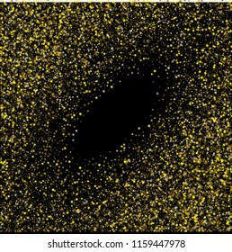 Gold Stars Confetti Cool Christmas Festive Vector Background. VIP Premium New Year, Birthday Party Decoration. Funky Ads, Sale Banner Falling Down Gold Stars Tetxure. Sparkling Glitter, Winter Holiday