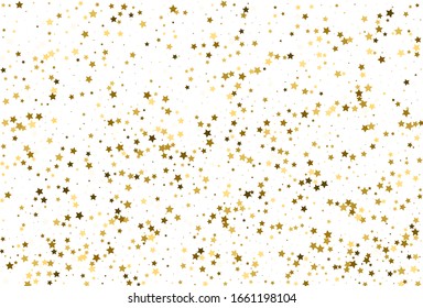 Gold stars confetti. Holiday party decor. Vector