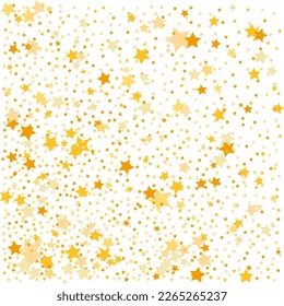 Gold stars decoration on white background. Vector illustration, cartoon style
