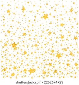 Gold stars decoration. Vector illustration, white background, cartoon style
