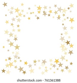 Gold Stars Glitter Confetti Square Frame Stock Vector (Royalty Free ...