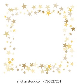 Gold Stars Glitter Confetti Square Frame Stock Vector (Royalty Free ...