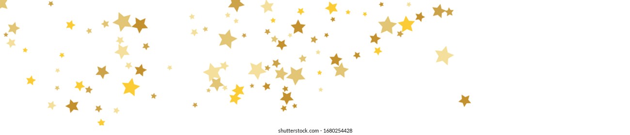 Gold Stars Holiday. Golden Texture Isolated. Orange Confetti Poster. Yellow Starry Wallpaper. Summer Greeting. Christmas Festive. Sparkling Card. Celebration Background. 