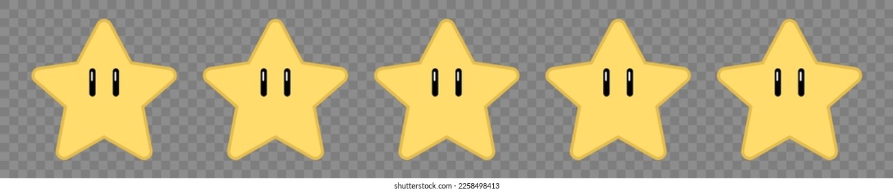 Gold stars isolated. Cartoon gaming star. Vector flat icon