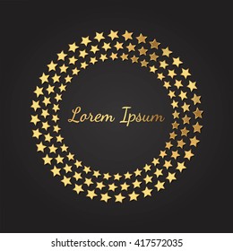 Gold Stars logo, frame, Vector EPS10.