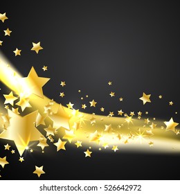 gold stars on a black background
