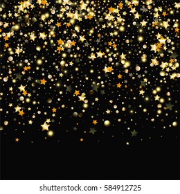 
a lot of gold stars on a black background. suitable as a background for advertising gold jewelry or greeting cards and posters