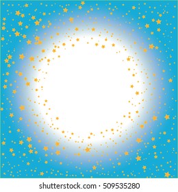 Gold stars on blue gradient background 