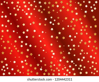 Gold stars on red background