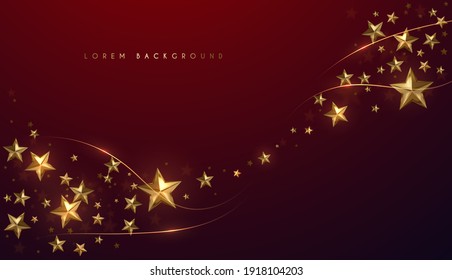 Gold stars on red background