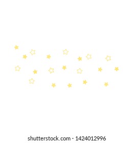 Gold stars on white background. Vector illustration flat design