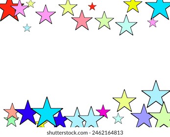 Gold stars on a white background. Eminent festive overlay template. Fair vector illustration.