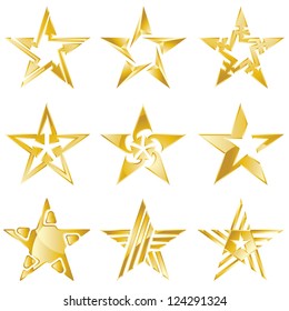 Gold stars original vector logo collection