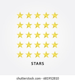 Gold stars pattern icon vector illustration on light gray background.