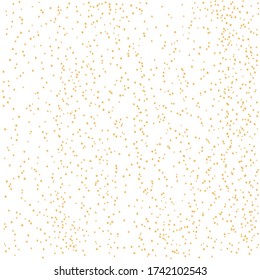 Gold Sternen Muster. Kleiner Hintergrund. Textur der Goldfolie. Darstellung eines Vektors auf weißem isoliertem Hintergrund.