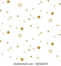 Gold Stars Pattern White Background Wrapping Paper Gift Wrap