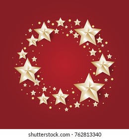 Gold Stars and Red Background,vector illustrator 