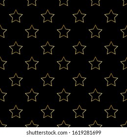 Gold stars seamless pattern. Elegant vintage texture. Vector illustration.