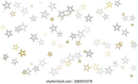 Estrellas de oro sin costura, fondo estrellado, fondo festivo de confeti dorado, papel pintoresco lindo