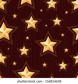 Gold stars seamless pattern. Vector illustration