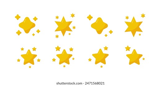 Estrellas doradas sobre fondo blanco