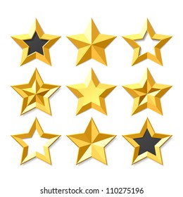 Gold stars set. Vector.