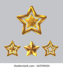 Gold stars set. Vector.