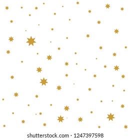 Gold stars shiny pattern vector