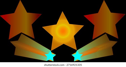Estrelas douradas no fundo vetorial. Plano de fundo gráfico preto-escuro. Glitter dourado como confete caiu. Cintilações mágicas voando sobre o fundo cósmico do céu noturno, cintilante fronteira de Natal.