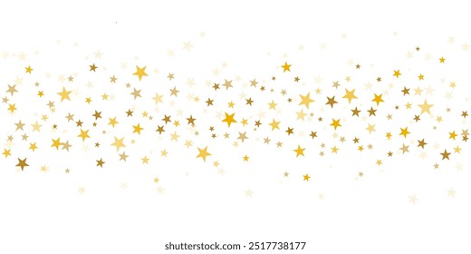 Estrelas douradas vetor fundo, espumante confete de Natal caindo isolado. Brilhando estrelas douradas brilhante pano de fundo, borda cintilante	