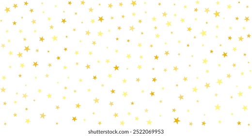 Estrellas de oro de fondo de Vector, Navidades brillantes confeti cayendo aislado. Brillantes estrellas doradas brillantes de fondo, borde brillante	