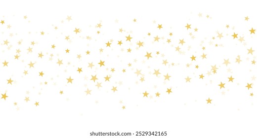 Estrellas de oro de fondo de Vector, Navidades brillantes confeti cayendo aislado. Brillantes estrellas doradas brillantes de fondo, borde brillante	